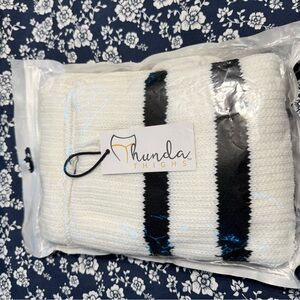 White with Black stripes Over-the-Knee Socks